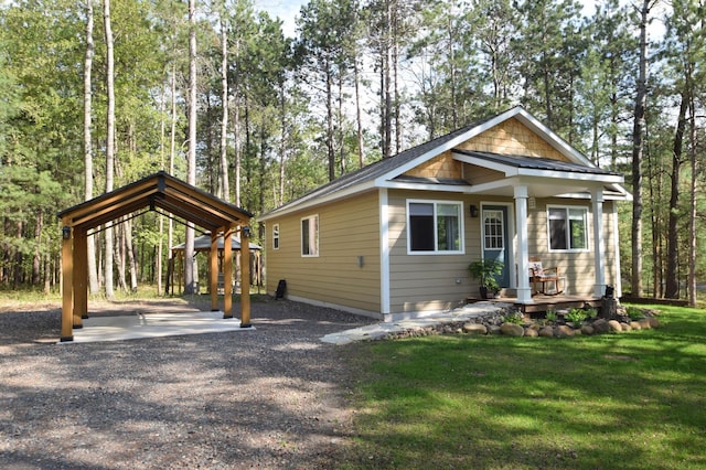 28607 Great Bear Path Way, Danbury, WI 54830 - view of front of house featuring a gazebo, a front lawn, and a carport