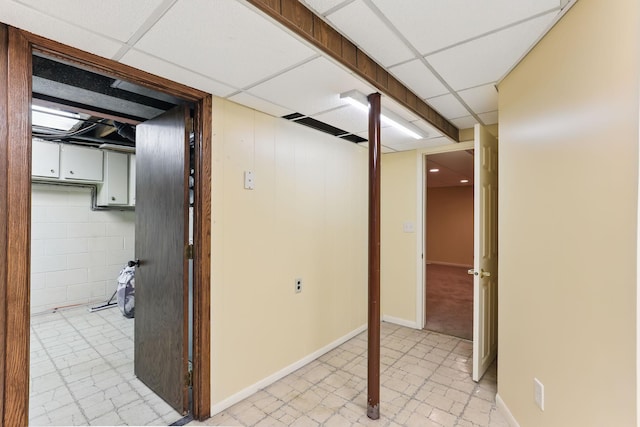 166 Windsor Ln, New Brighton, MN 55112 - finished below grade area with baseboards and a drop ceiling
