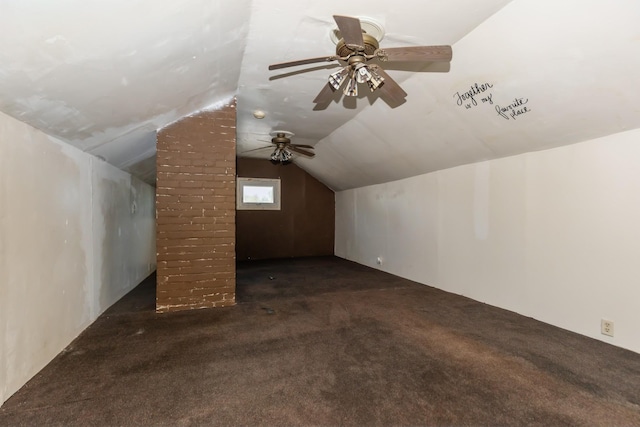 bonus room featuring carpet and lofted ceiling