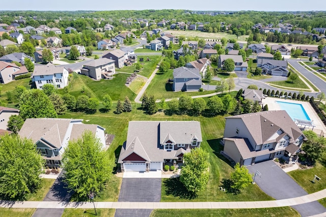 aerial view of residential area
