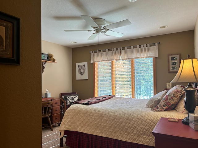 10115 Island Lake Rd, Solon Springs, WI 54873 - carpeted bedroom with a ceiling fan