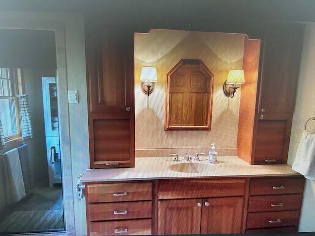 10115 Island Lake Rd, Solon Springs, WI 54873 - bathroom featuring vanity and a stall shower