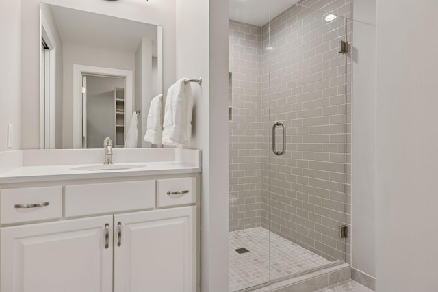 490 Old Long Lake Rd, Orono, MN 55391 - bathroom with a shower stall and vanity