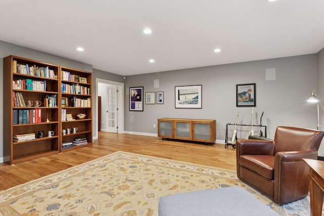 490 Old Long Lake Rd, Orono, MN 55391 - living area featuring wood finished floors, baseboards, and recessed lighting