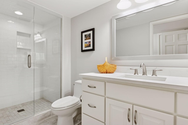490 Old Long Lake Rd, Orono, MN 55391 - bathroom with toilet, vanity, and a shower stall