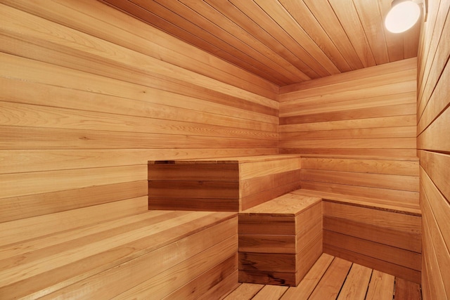 490 Old Long Lake Rd, Orono, MN 55391 - relaxing sauna / steam room featuring wooden walls