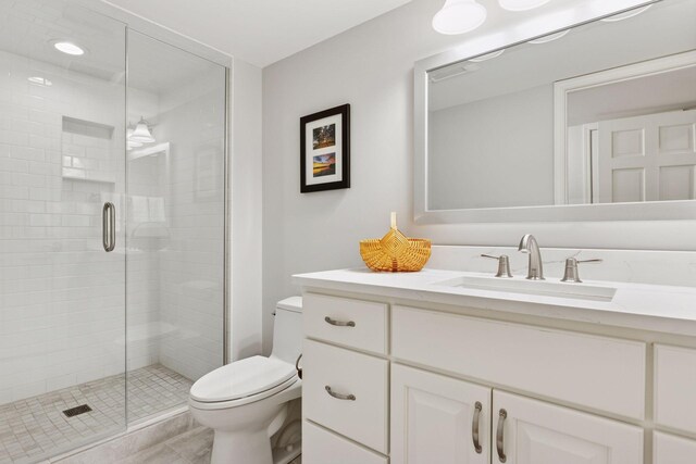 490 Old Long Lake Rd, Orono, MN 55391 - bathroom featuring vanity and a stall shower