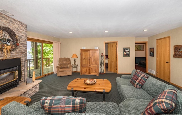 8744 Interlachen Rd, Lake Shore, MN 56468 - living area with carpet, baseboards, and recessed lighting