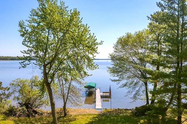 8744 Interlachen Rd, Lake Shore, MN 56468 - dock area featuring a water view and boat lift