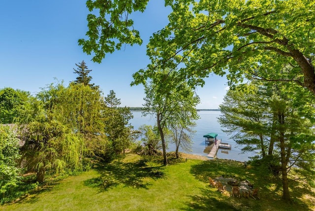 8744 Interlachen Rd, Lake Shore, MN 56468 - water view featuring a floating dock