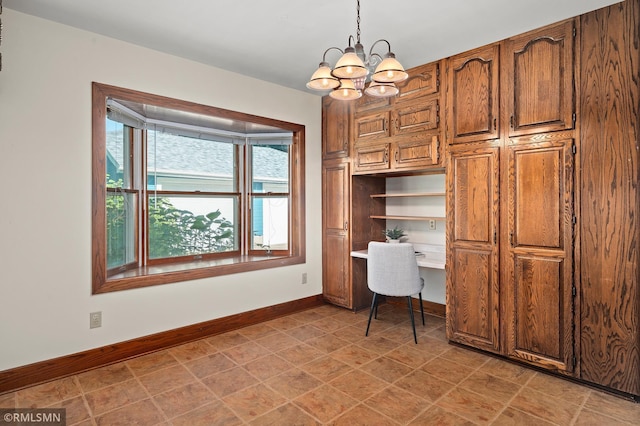 920 2nd St S, Stillwater, MN 55082 - office area featuring a chandelier and built in desk