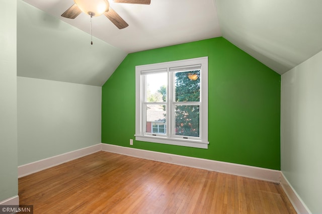 920 2nd St S, Stillwater, MN 55082 - bonus room featuring lofted ceiling, a ceiling fan, and wood-type flooring