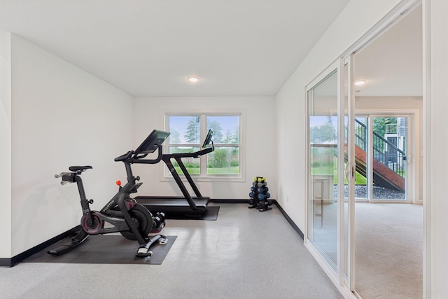 62 Rapp Farm Blvd, North Oaks, MN 55127 - workout room with healthy amount of natural light, baseboards, and recessed lighting