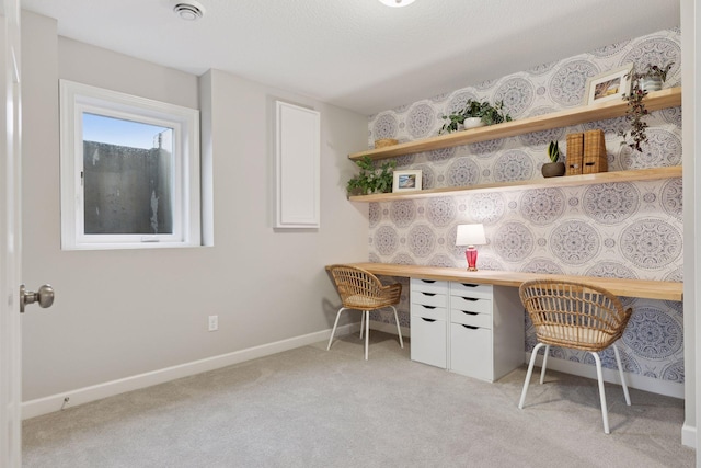 62 Rapp Farm Blvd, North Oaks, MN 55127 - office space featuring built in study area, baseboards, and light carpet