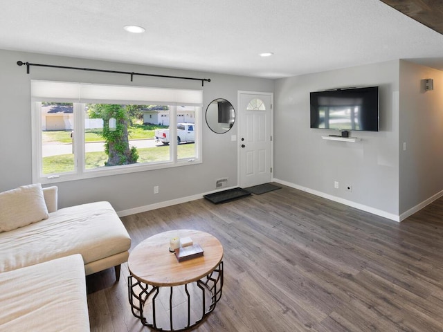 10308 Belmont Rd, Minnetonka, MN 55305 - living area featuring baseboards, recessed lighting, and wood finished floors