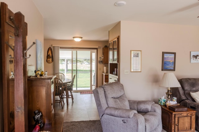 view of tiled living room
