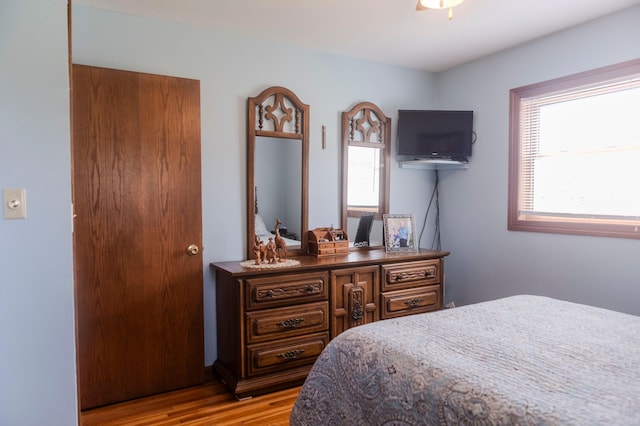 bedroom featuring wood finished floors