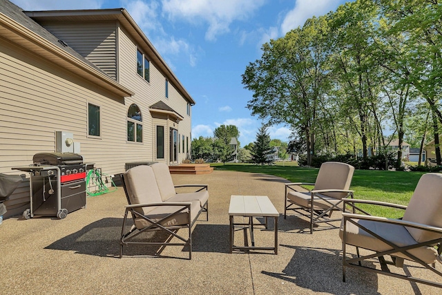 view of patio with grilling area