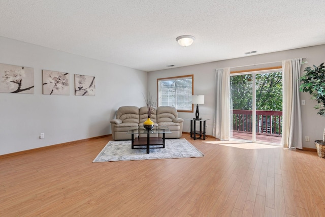 1515 Yorkshire Ln, Shakopee, MN 55379 - living area featuring light wood-style flooring, a textured ceiling, and baseboards