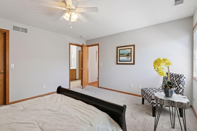 1515 Yorkshire Ln, Shakopee, MN 55379 - bedroom featuring a textured ceiling, light colored carpet, baseboards, and ceiling fan
