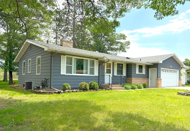 1611 Graydon Ave, Brainerd, MN 56401 - single story home with a garage, a chimney, a front yard, and roof with shingles