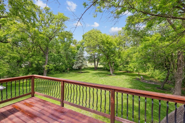 5651 164th Ln NW, Ramsey, MN 55303 - wooden terrace featuring a lawn
