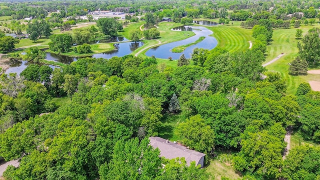 5651 164th Ln NW, Ramsey, MN 55303 - aerial view of property's location with a large body of water, a golf club, and a tree filled landscape