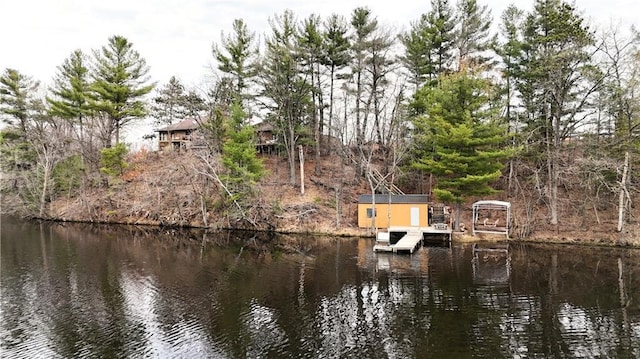 dock featuring a water view