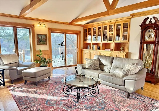 living area featuring light wood finished floors and wainscoting