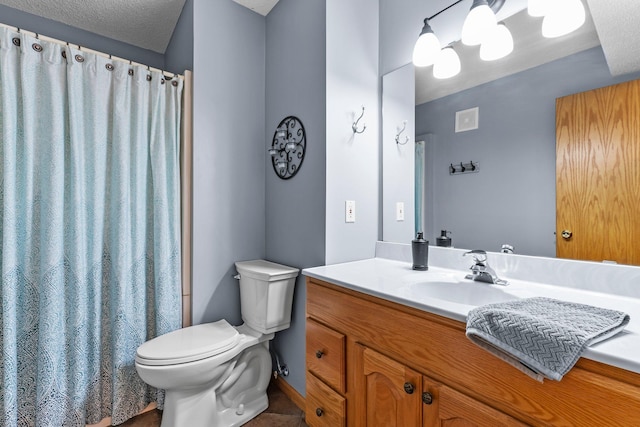 2001 Stonepine Ave, Hudson, WI 54016 - bathroom with toilet, vanity, and a shower with shower curtain