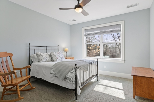648 Sunset Ln, Mendota Heights, MN 55118 - bedroom featuring baseboards, carpet floors, and a ceiling fan