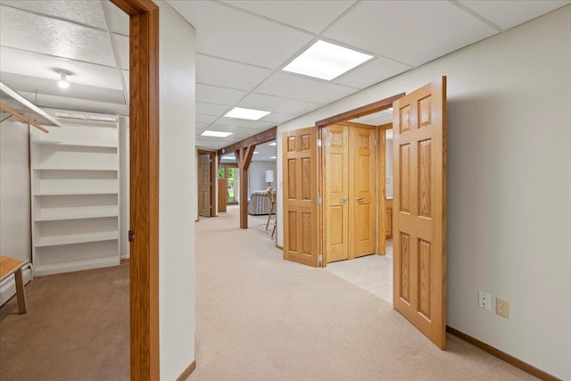 5935 County Road 11, Independence, MN 55359 - hall featuring light carpet, a drop ceiling, and baseboards