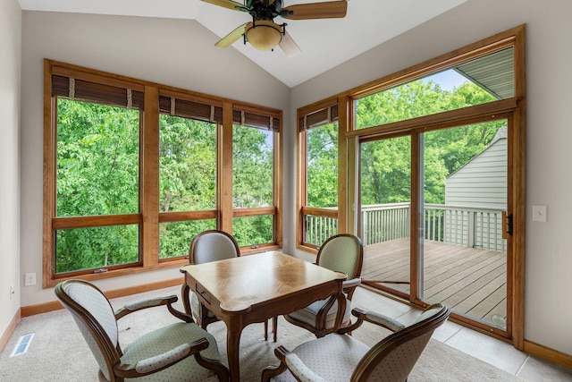 9363 Libby Ln, Eden Prairie, MN 55347 - sunroom featuring baseboards, vaulted ceiling, and a wooden deck