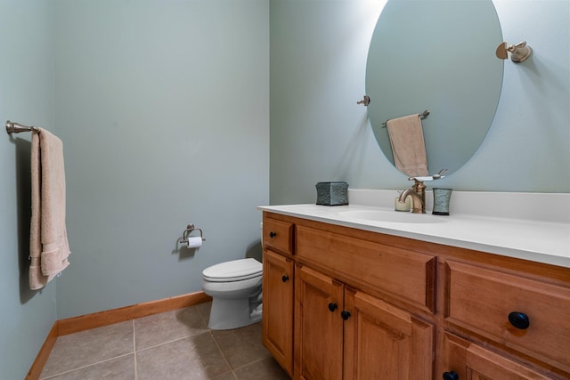 9363 Libby Ln, Eden Prairie, MN 55347 - bathroom featuring vanity, toilet, tile patterned flooring, and baseboards