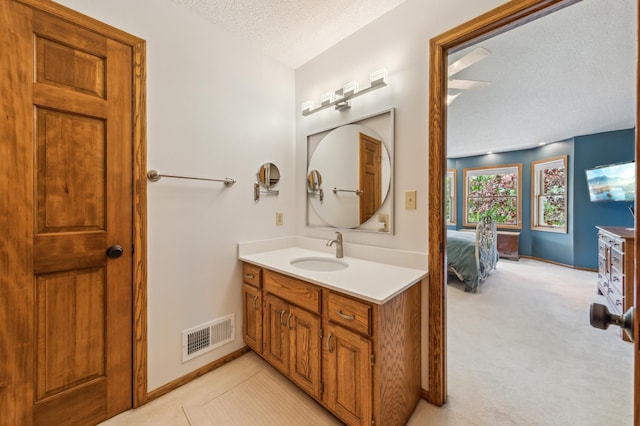 5155 Allen Dr, Woodbury, MN 55129 - ensuite bathroom with a textured ceiling, vanity, and baseboards