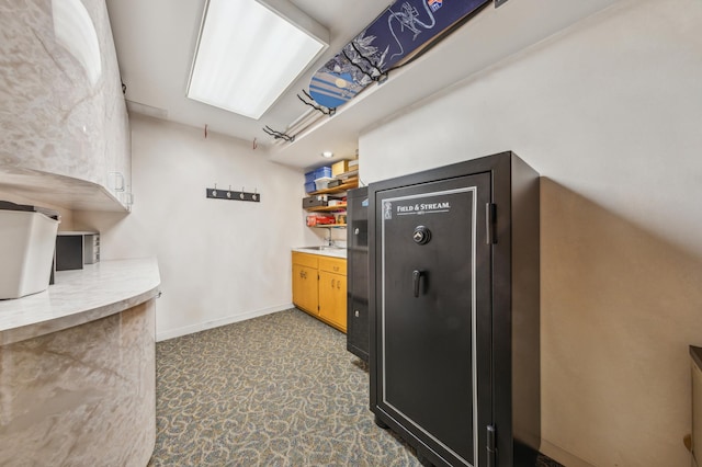 5155 Allen Dr, Woodbury, MN 55129 - kitchen with light countertops, baseboards, and open shelves