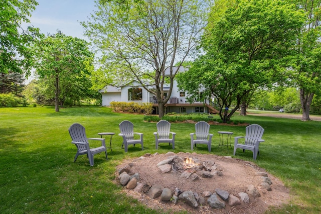5155 Allen Dr, Woodbury, MN 55129 - view of green lawn with a fire pit