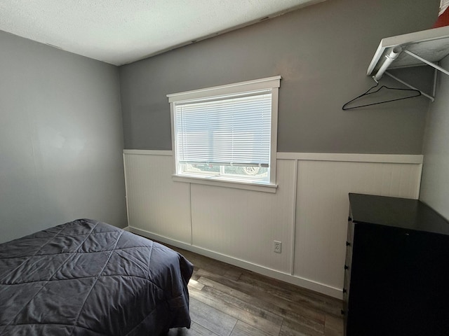 CABIN5 Gruenhagen Rd, Long Lake Twp, WI 54817 - bedroom featuring wood finished floors and wainscoting