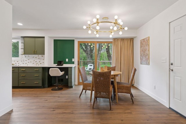 1795 Nolan Ave N, West Lakeland Twp, MN 55082 - dining room featuring a chandelier, wood finished floors, recessed lighting, and baseboards