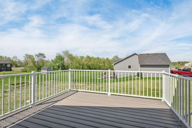 1129 Tiger Ct NE, Isanti, MN 55040 - wooden deck featuring a lawn