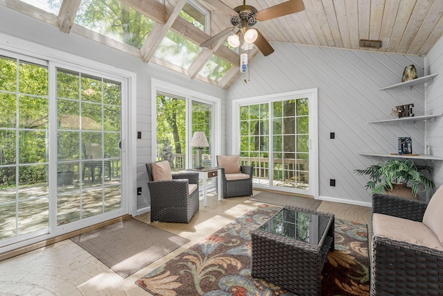 13640 Alamo St NE, Ham Lake, MN 55304 - sunroom / solarium featuring ceiling fan