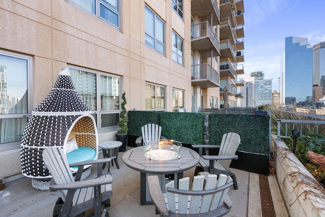 balcony featuring a view of city