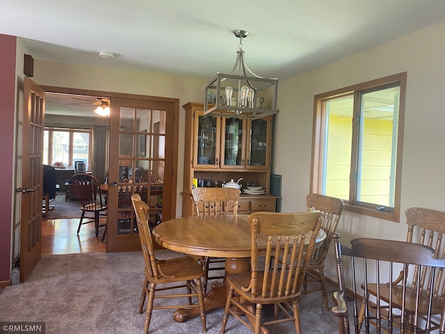 2828 Matilda St, Roseville, MN 55113 - carpeted dining room featuring ceiling fan