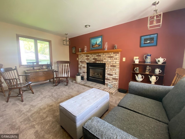 2828 Matilda St, Roseville, MN 55113 - carpeted living area featuring a fireplace