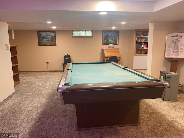 2828 Matilda St, Roseville, MN 55113 - game room with carpet floors, pool table, and baseboards