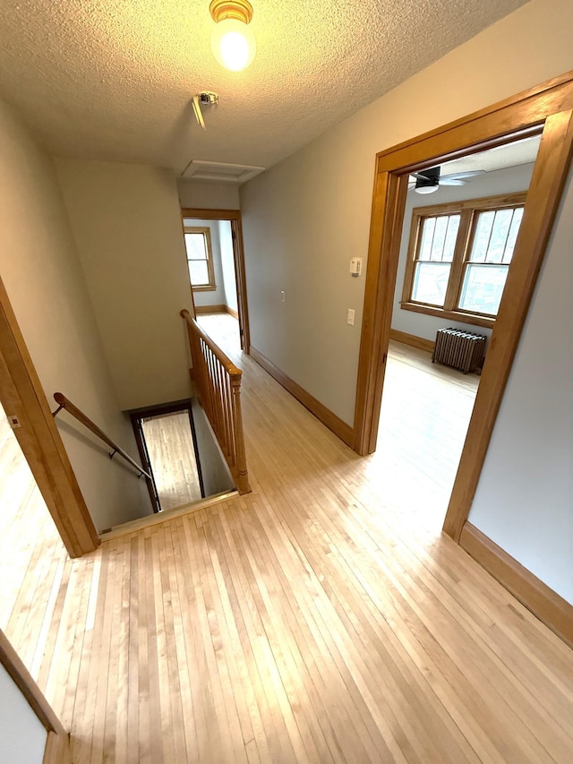 455 3rd St SE, Cokato, MN 55321 - stairway with hardwood / wood-style floors, plenty of natural light, and a textured ceiling