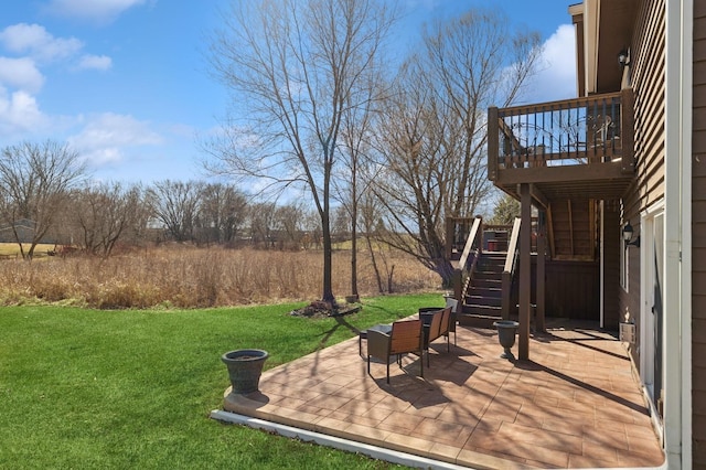 1284 Otter Ridge Rd, White Bear Twp, MN 55110 - view of green lawn featuring a patio and stairs