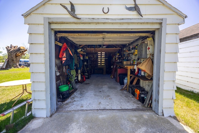 view of garage