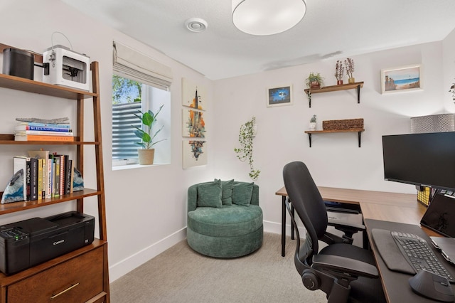 office area with carpet and baseboards