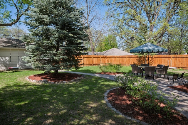 view of yard featuring a patio